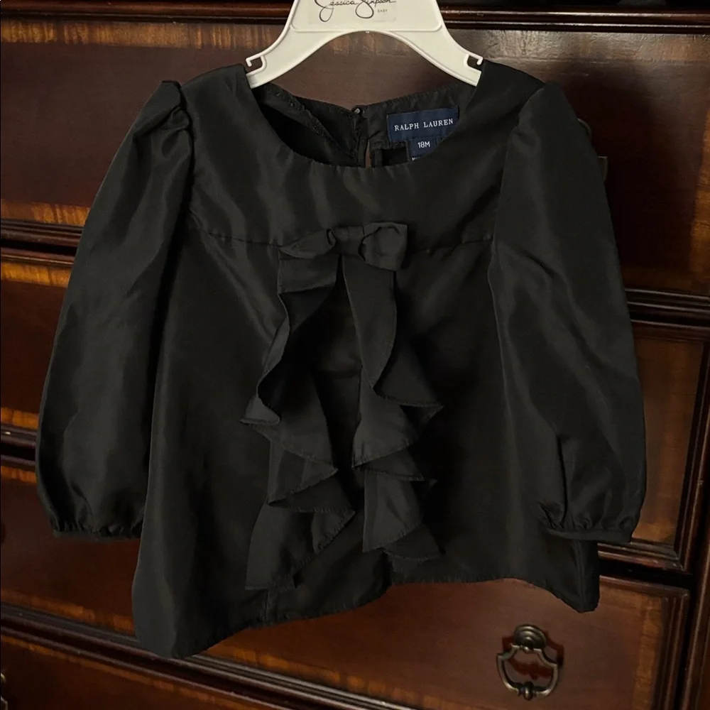 Ralph Lauren Kids Black Ruffle Blouse